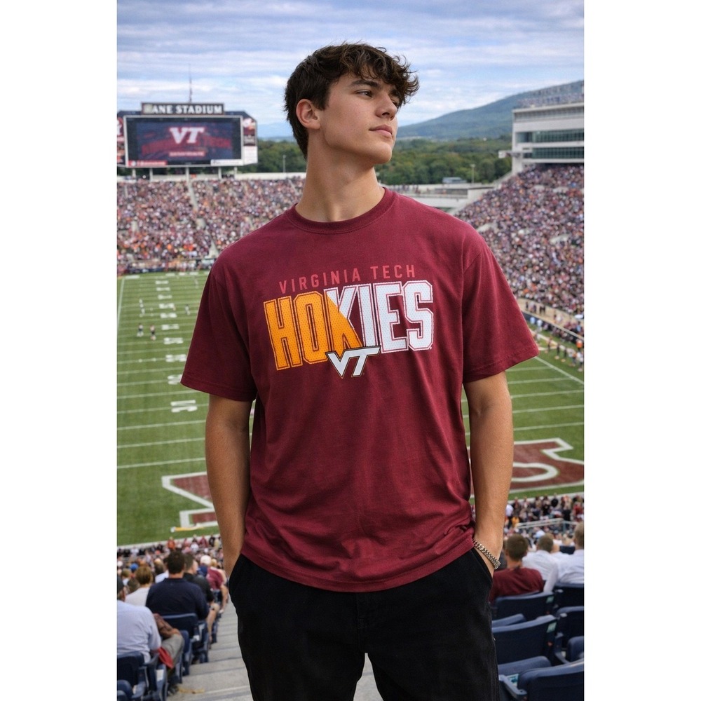Virginia Tech Hokies Captivating T-Shirt Mens XXL‎ Maroon Collegiate Football